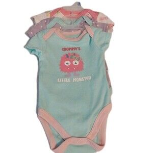 Kidgets 3 PC Baby Infant Girl Bodysuit Sz 3-6M Mommy's Monster Polka Dot Cutie